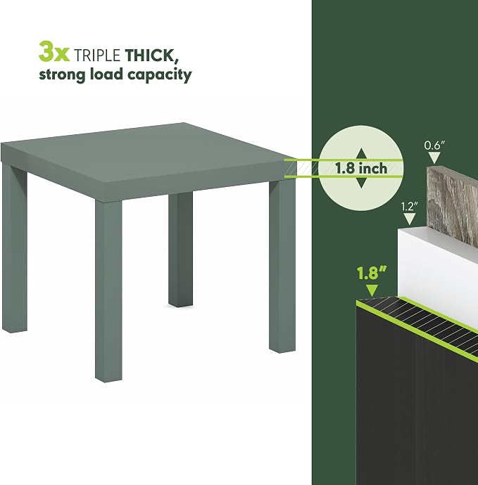 Furinno Classic Side Table Set of 2, Square Modern End Table - Image 2