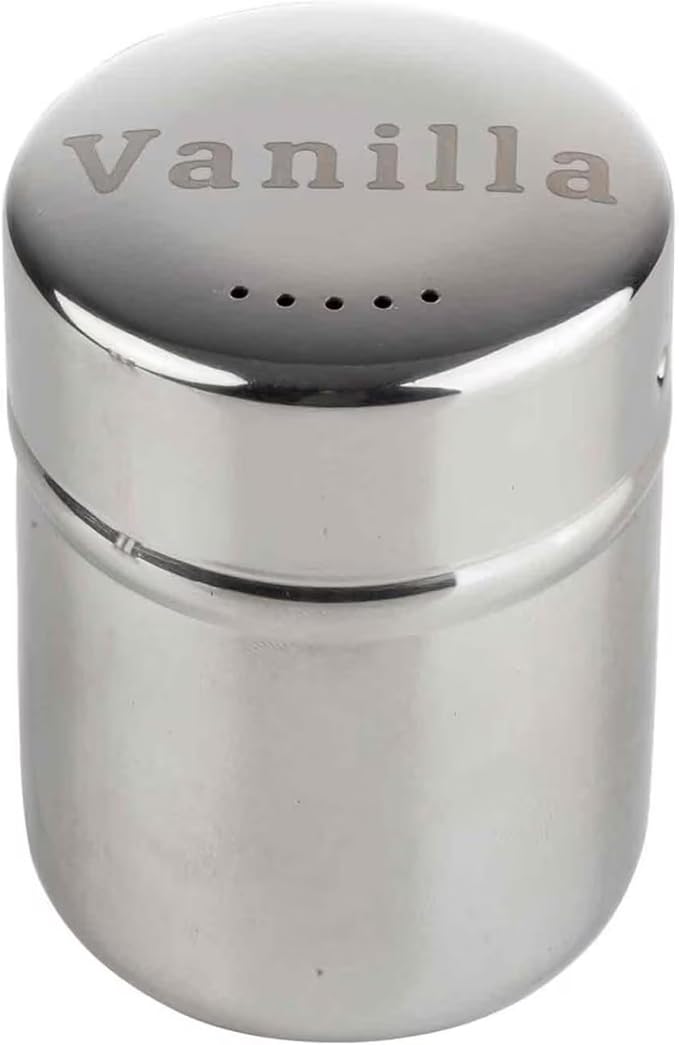 TableCraft 11053 Shaker, 6 oz., "Vanilla" Imprint, Dishwasher Safe, Stainless by TableCraft