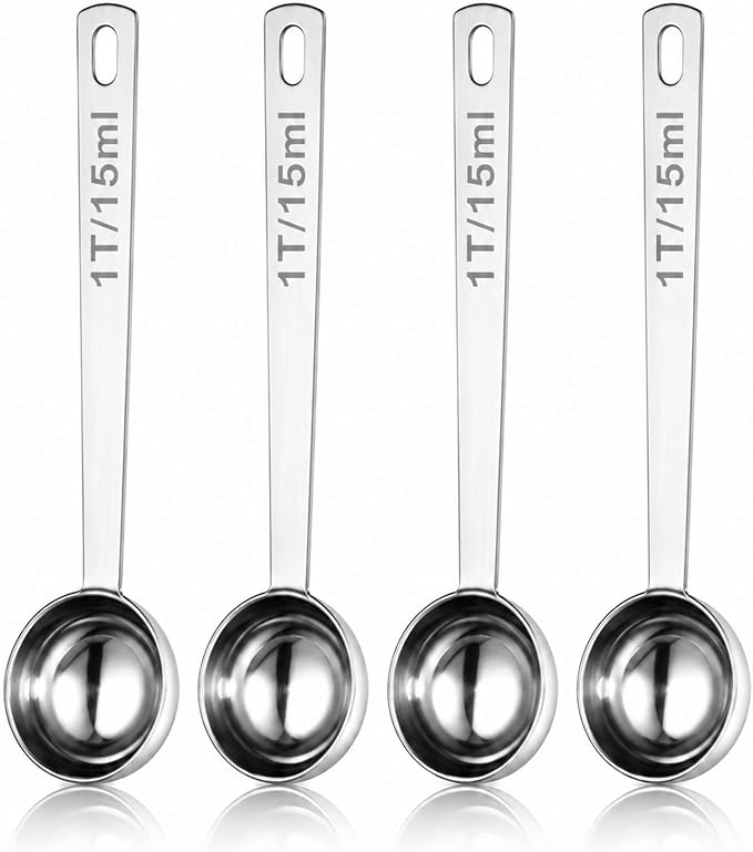 4 Pack Coffee Scoop Spoons, 1 Tbsp Stainless Steel Measuring Spoons by Unknown