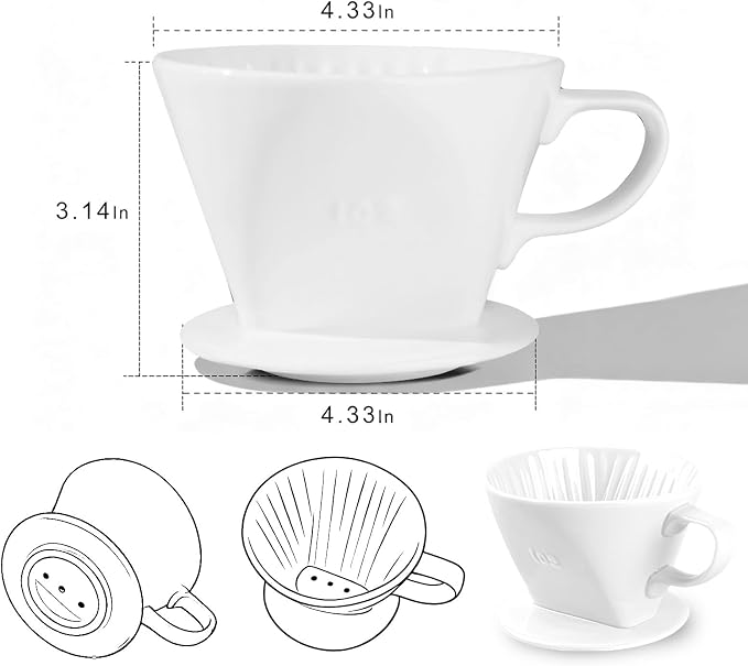 Handmade Pour over Ceramic Coffee Dripper - Image 3