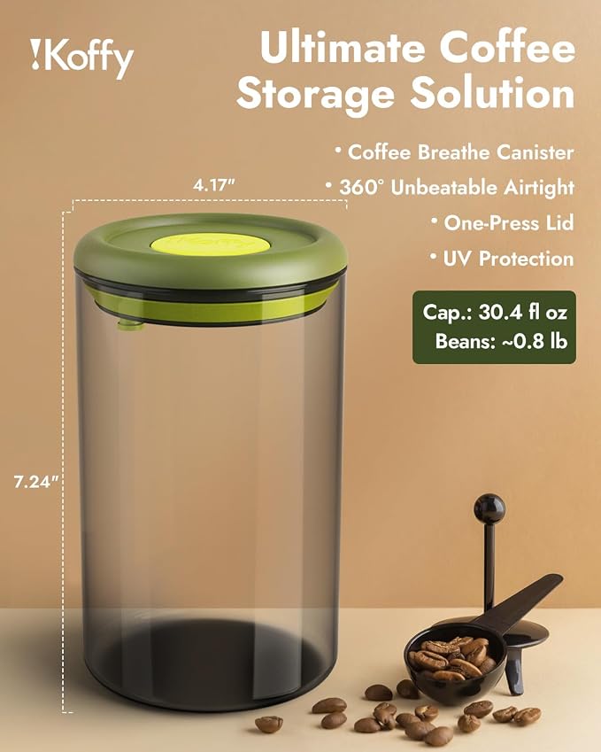 Airtight Coffee Canister – One-Way CO₂ Valve, UV Protection, 3X Thicker Glass - Image 7