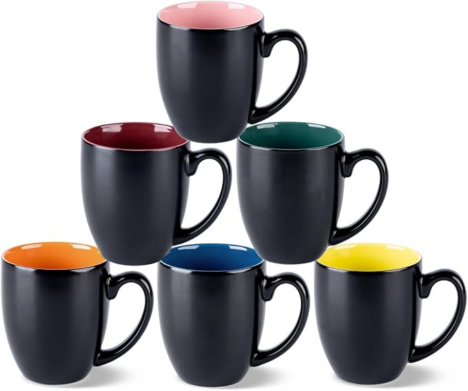 GBhome 16oz Coffee Mugs Set of 6, Ceramic Coffee Mugs by GBhome