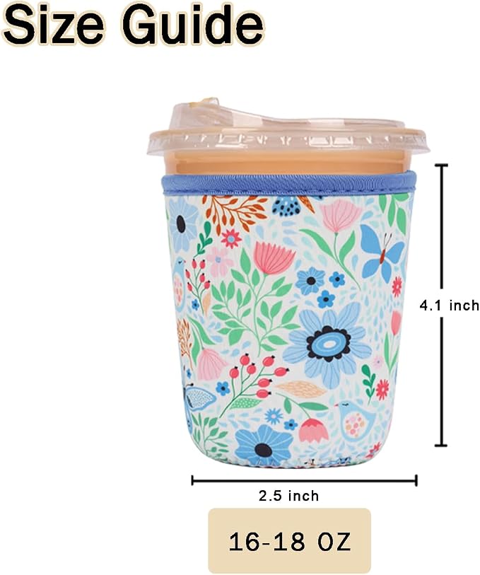 Reusable Insulated Sleeve for Iced Coffee Cup, Coffee Neoprene Sleeve for Cold - Image 5