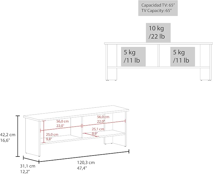 23.6 inch Rectangular End Table - Image 2