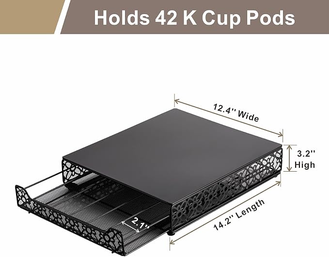 FlagShip K Cup Drawer Holder for Keurig Pods K Cup Storage Organizer Drawer - Image 3