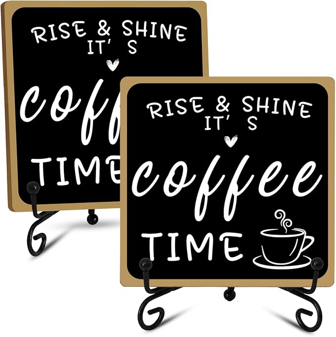 2Pcs Coffee Bar Sign Decorations, Coffee Decorations by HINGTAI