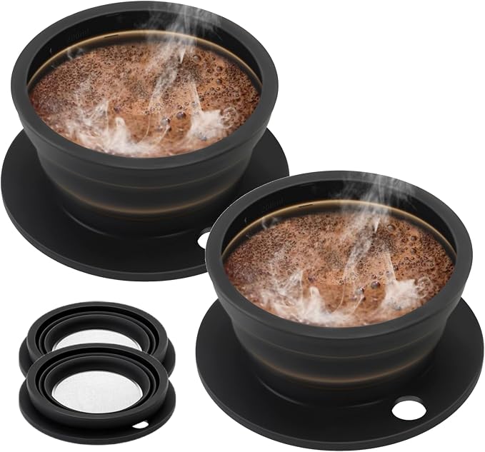 2-Packs Paperless Collapsible Pour Over Coffee Dripper, Travel Pour Over Coffee by Unknown