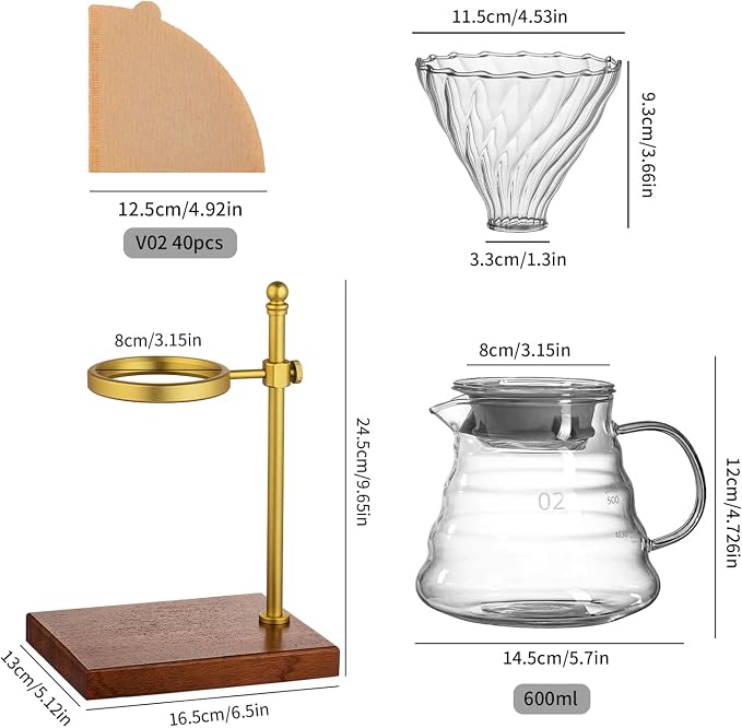 Pour Over Coffee Maker Set – Glass Coffee Dripper - Image 6