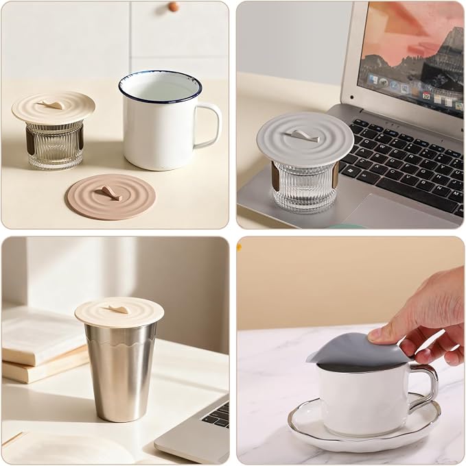 6 PCS Silicone Cup Covers Anti dust Airtight Seal Cup Lids Silicones Mug Cover - Image 7