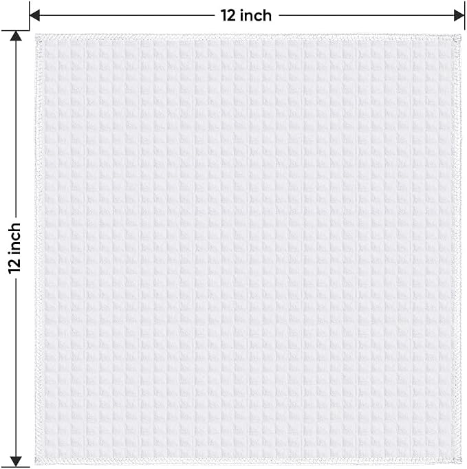 HOMEXCEL Waffle Weave Microfiber Towel, 10 Pack Lint Free Cleaning Rags - Image 8