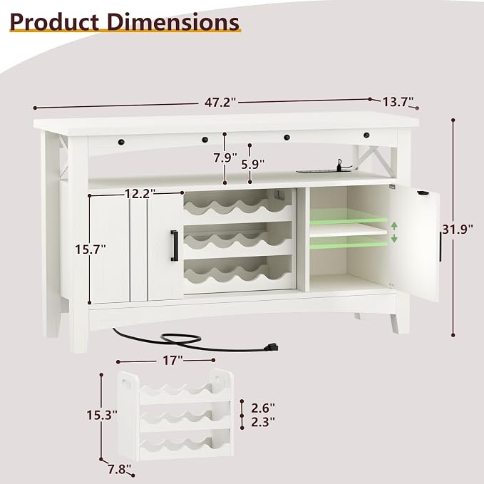 Armocity Farmhouse Bar Cabinet - Image 2