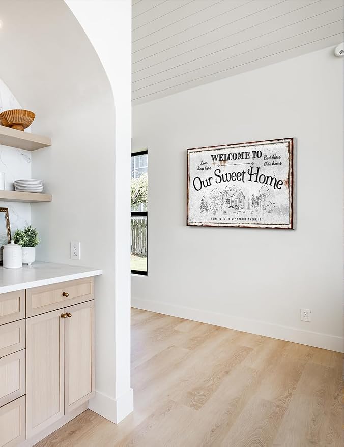 IPIC - Our Sweet Home Vintage Family Sign, Large Farmhouse Style Canvas Wall Art - Image 3