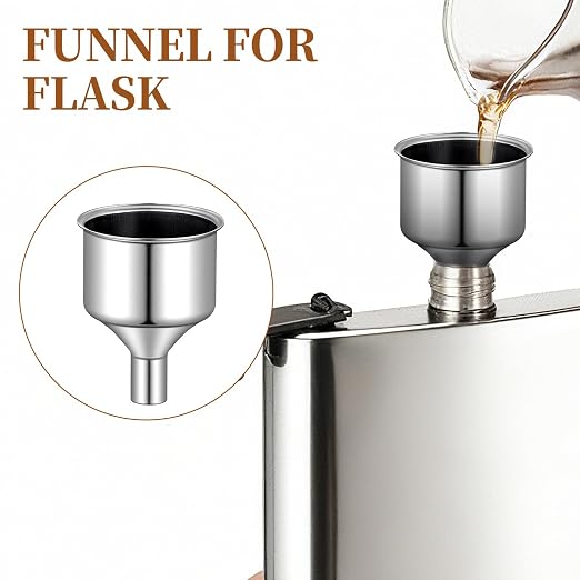 2 Pcs Stainless Steel Flasks Funnels 3/8" Small Kitchen Funnel Set Spout - Image 5