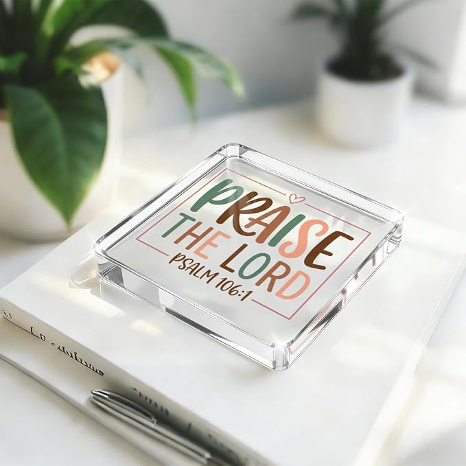 Christian Gifts for Women Desk Decor, Boho Inspirational Religious Acrylic Sign - Image 3
