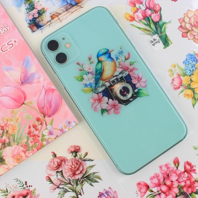 30 Sheets Precut Pink Garden Landscape Stickers Book - Image 6