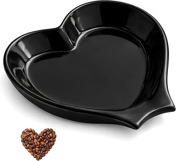 Coffee Spoon Rest, Heart Shaped Ceramic Teaspoon Holder by Unknown