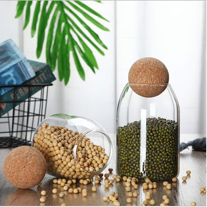 Glass Jar with Wood Lid Ball Jar Small Food Storage Container Clear Candy Jars - Image 5