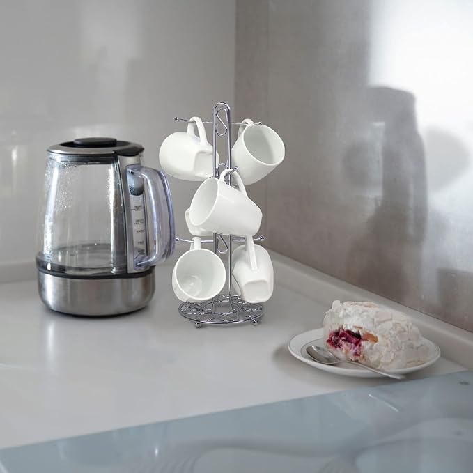 Blue Donuts Farmhouse Coffee Mug Rack, Coffee Mug Tree - Image 7