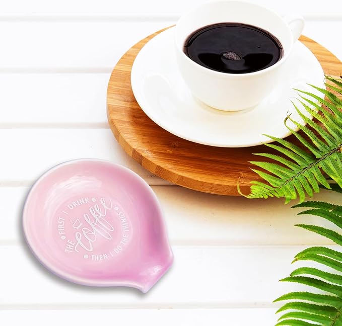 Funny Coffee Quote First I Drink The Coffee Then I Do The Things Ceramic Spoon - Image 7