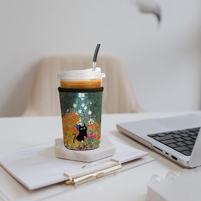 Reusable Insulated Neoprene Iced Coffee Cup Sleeve, Durable Drink Sleeve - Image 2