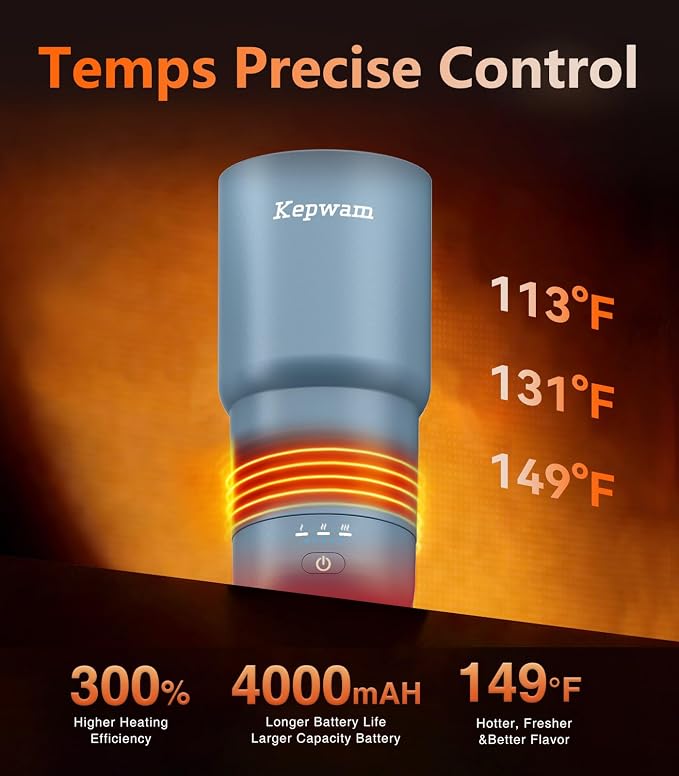Kepwam Heated Coffee Mug Rechargeable T3, 20oz Self-Heating Travel Mug - Image 2