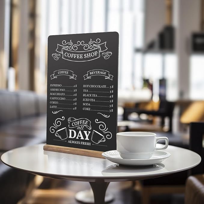 Double-Sided Tabletop Chalkboard Set Wooden Chalkboards Store Signs - Image 6