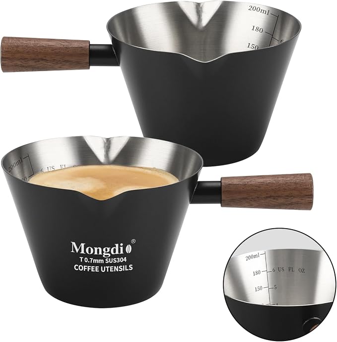 Mongdio 2 Pcs Espresso Measuring Cup, Stainless Steel Espresso Shot Cups by Mongdio