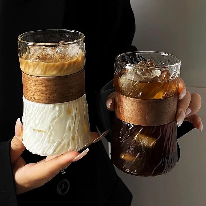 2 Pcs Drinking Glasses Coffee Cup, 13oz Glassware Set, Cocktail Glasses - Image 8
