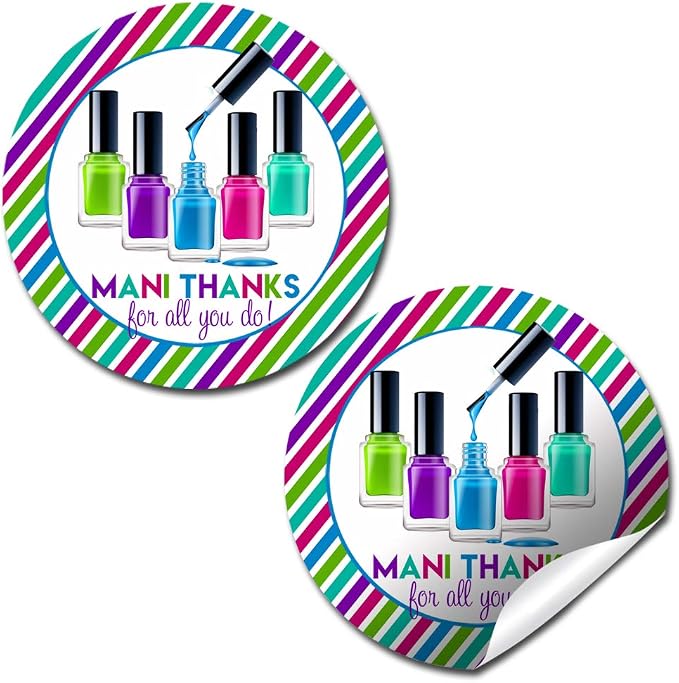 “Mani Thanks” Teacher, or Employee Appreciation Thank You Sticker Labels by AmandaCreation