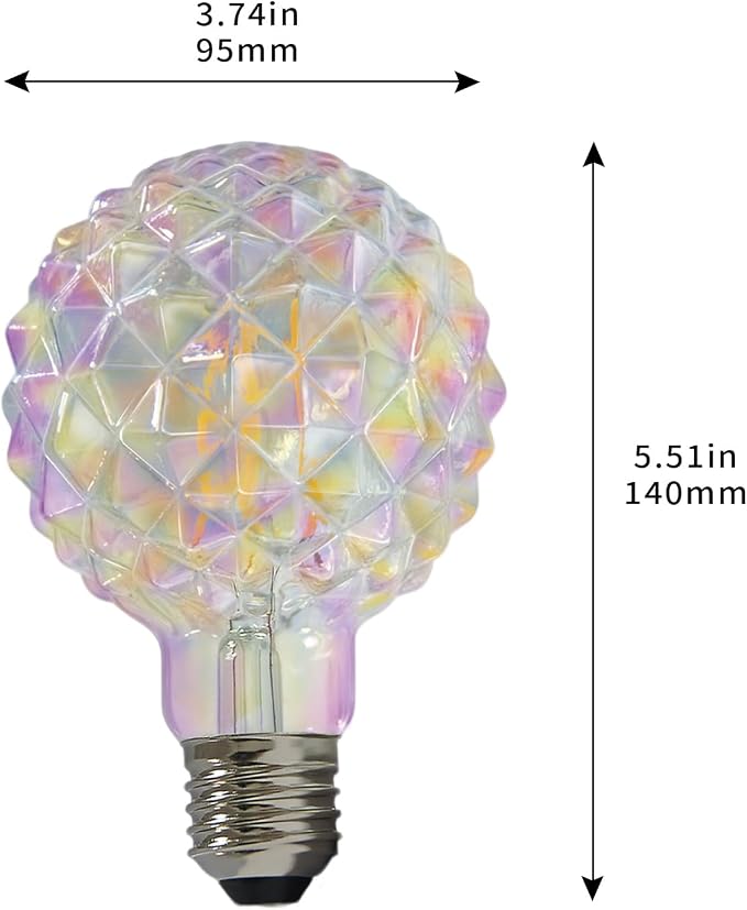 2 Pack Vintage LED Edison Bulb G30 G95 6W Equivalent 60watt, CRI 90+ Dimmable - Image 6