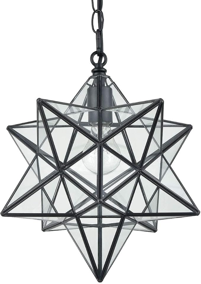 16'' Large Moravian Star Pendant Light Clear Glass Hanging Star Lights - Image 5