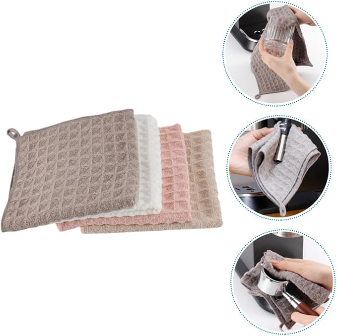 4pcs Cup Washcloths Dish Countertop Clean Cloth Machine Duster Dish Rags - Image 9