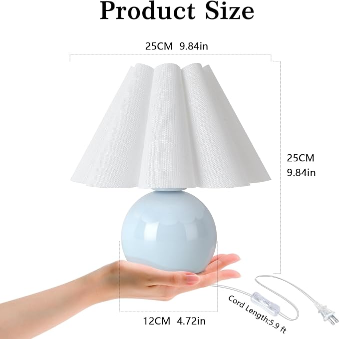 Light Blue Small Touch Control Table Lamp - Image 2