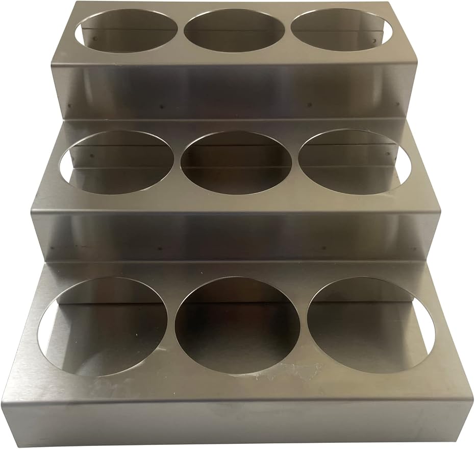 Rattleware 3-Tier Stainless Steel 9 Bottle Coffee Syrup Wire Rack Fifths – - Image 2