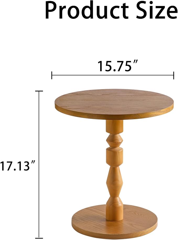 Small Round Side Table in Light Oak, Mid-Century Modern End Table - Image 2