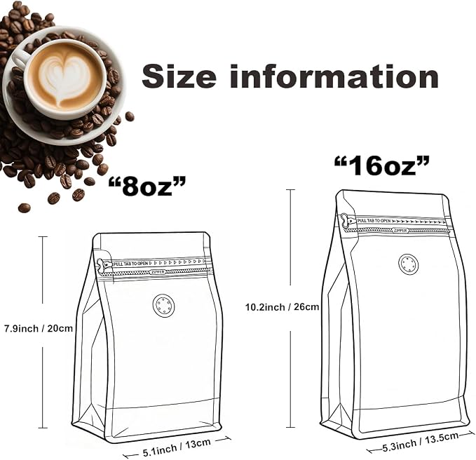 Coffee Bags with Valve 20pcs Black/White+20pcs White/Black Vented Coffee Beans - Image 2