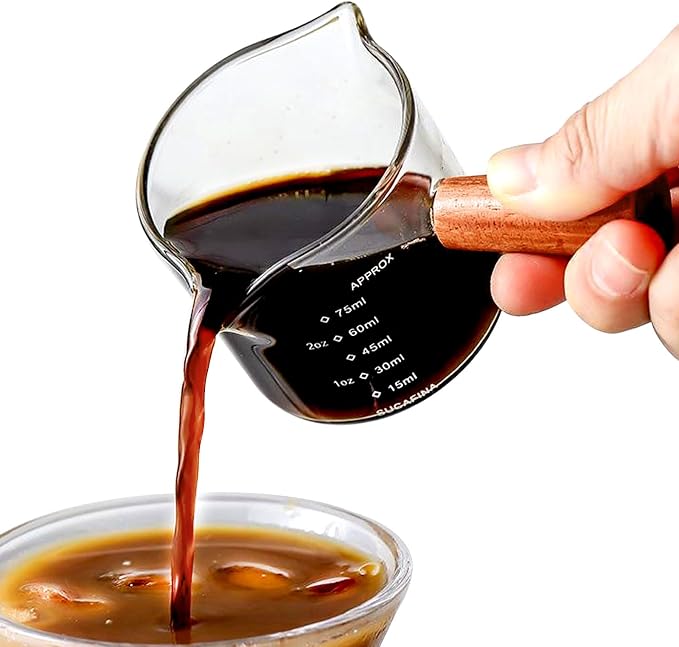 Espresso Cups with Handle 100ml Expresso Shots Glass Cup with Spout and Scale - Image 3