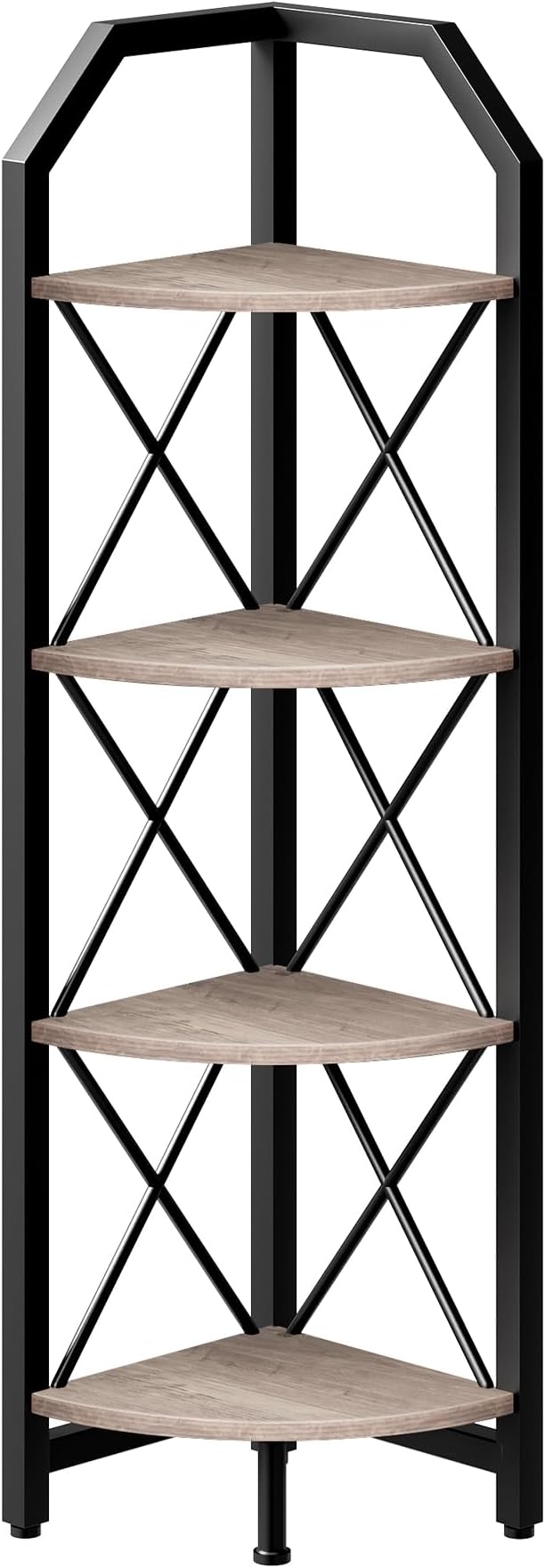 CHOEZON 4-Tier Corner Shelf, Industrial Corner Bookshelf, 47.6" Corner Storage - Image 9
