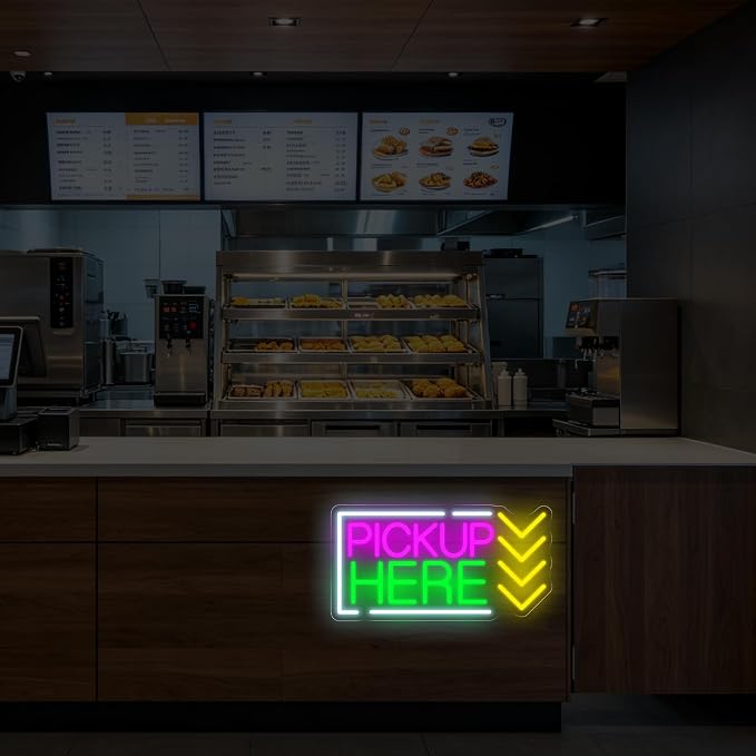 Pick Up Here Neon Sign Coffee Shop Opening Gift Restaurant Pick-up Area LED - Image 6