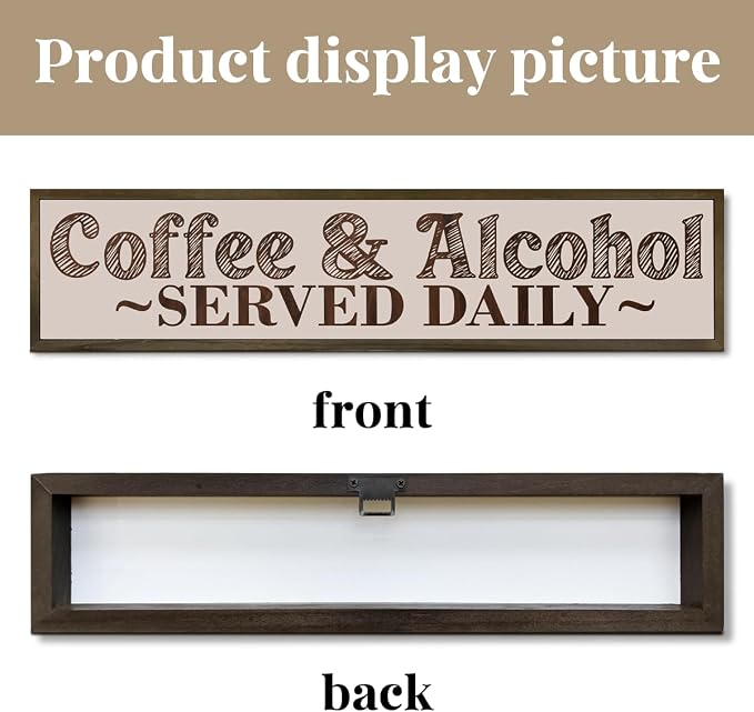 Rustic Coffee Bar Decor, Coffee & Alcohol Served Daily Sign - Image 3