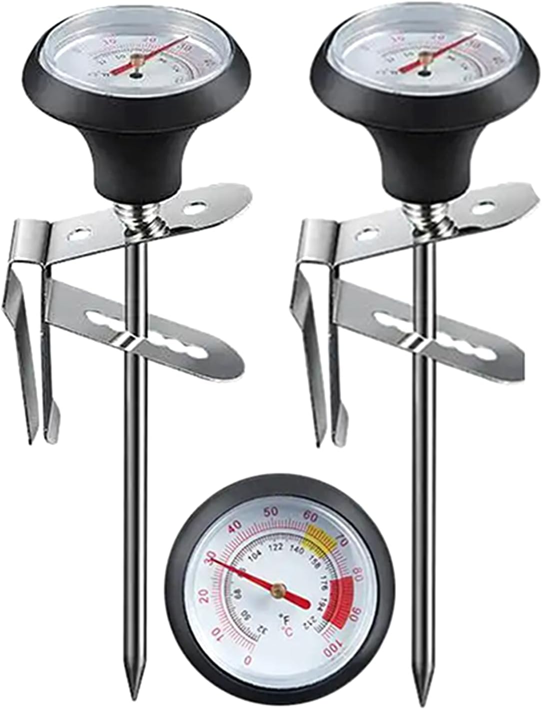 Milk Frothing Thermometer 2 Packs for Coffee Chocolate Cappuccino Frothy Milk Foam Stainless Steel Thermometer Latte Art Pen