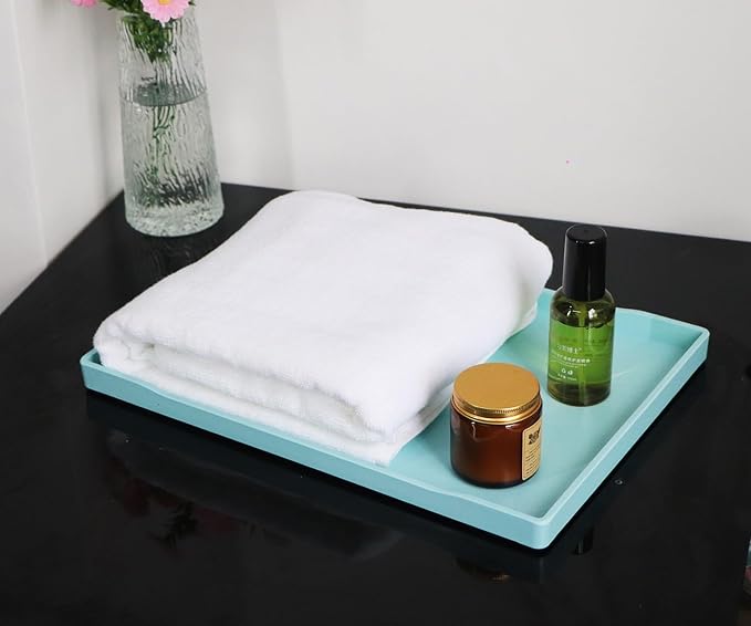 Large Blue Serving Tray for Gathering Small Items | Serving Accessory, Perfume - Image 4