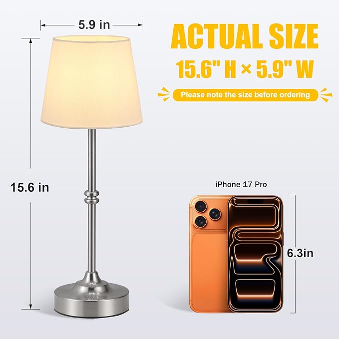 Kakanuo Rechargeable Cordless Table Lamp Silver - Image 2