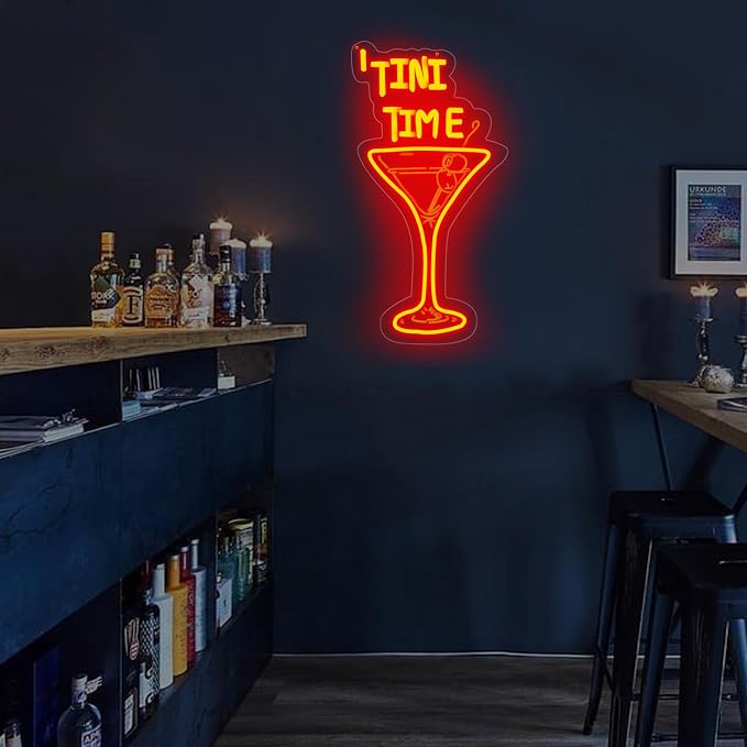 Tini Time LED Neon Sign, Martini Neon Sign - Image 6