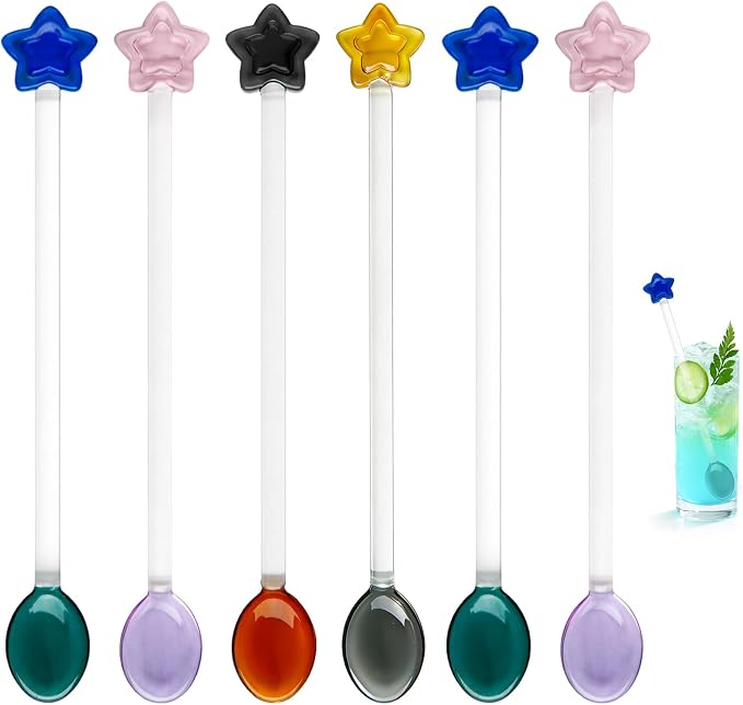 6-Piece Glass Stirring Spoon Set by NIEITRK