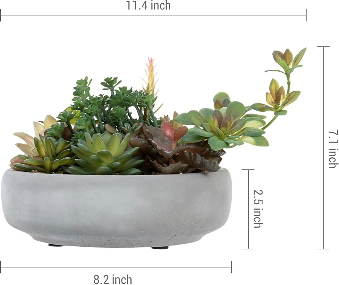 MyGift Assorted Indoor Fake Plants Artificial Succulent Arrangement in Round - Image 5