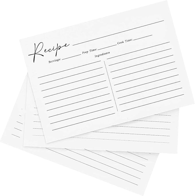 Recipe Cards, 4x6 Recipe Cards for Bridal Shower and Weddings, Double-Sided by GardenCity