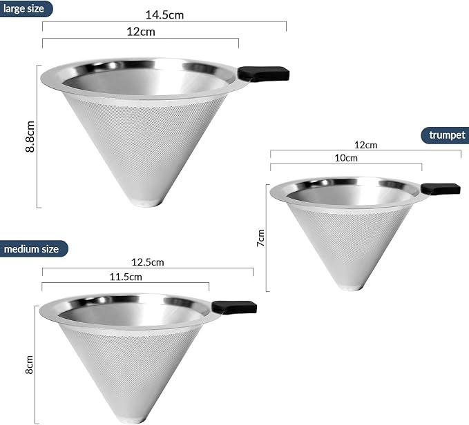 Reusable Paperless Coffee Filter, Pour Over Coffee Maker, Stainless Steel Drip - Image 4