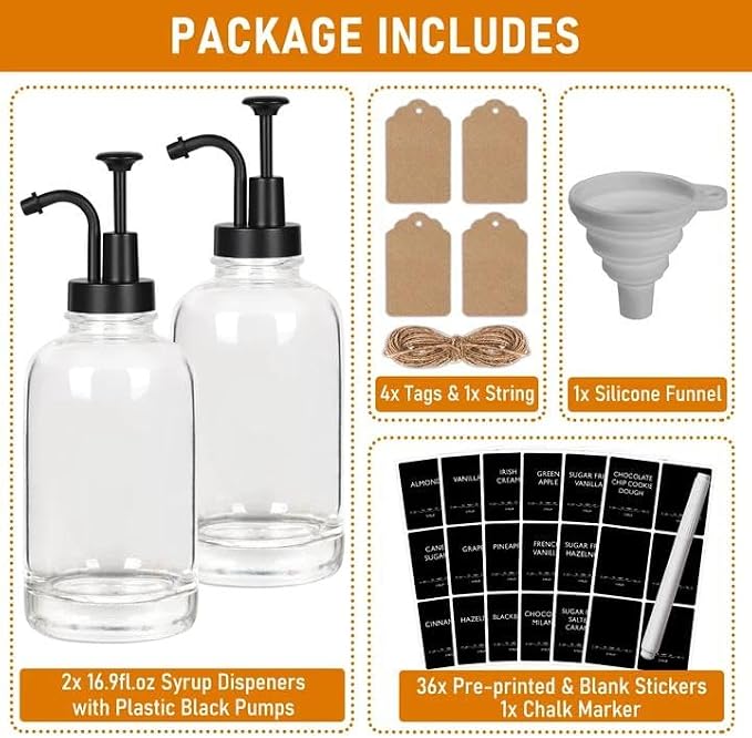 Coffee Syrup Dispenser 16.9 Oz 2 Pack - Image 5