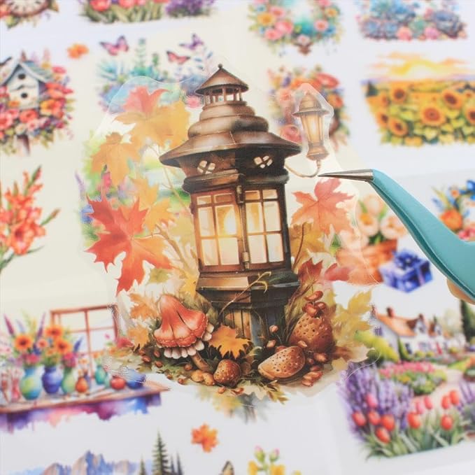 30 Sheets Precut Colorful Garden Landscape Stickers Book - Image 8